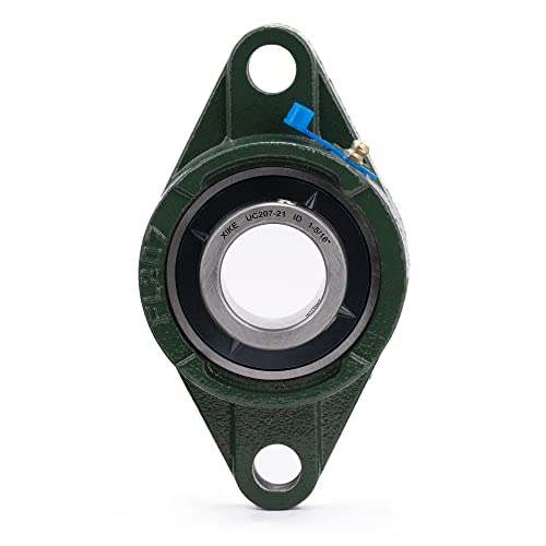 Image of XIKE 2 Pcs UCFL207-21 Bore 1-5 /16 inch Pillow Block Flange Mounted Ball Bearings.