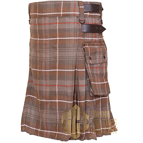 Tartan Kilts l Men's Leather Straps Tartan Utility Kilt2