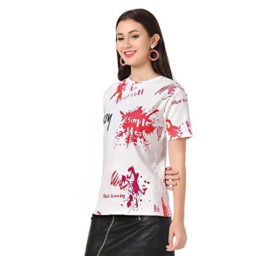 Image of Leriya Fashion Women's Casual Top Shirts Print T-Shirts Basic Summer Women Tops