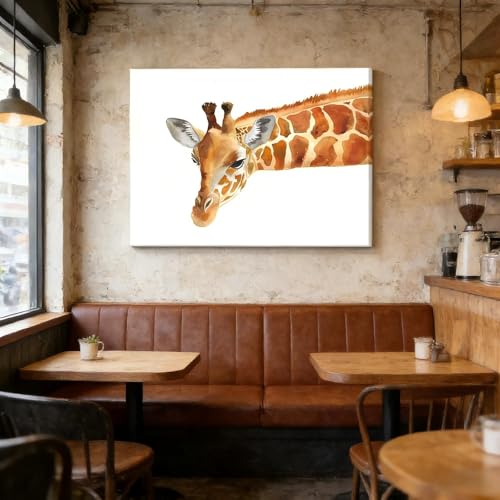 Impression giclée sur toile girafe RGsixiot cadre interne
