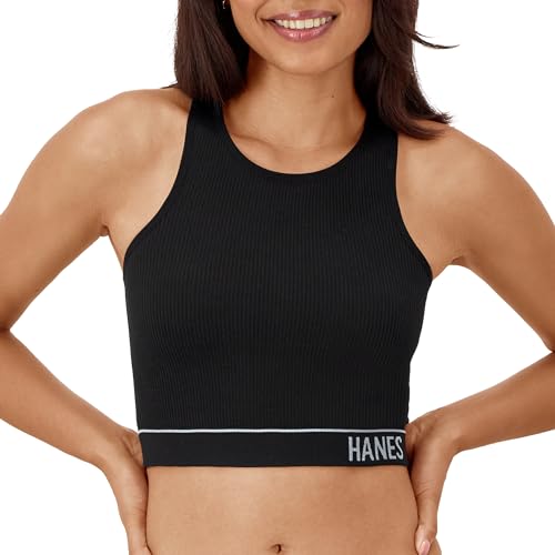 Soutien-gorge sans matériel Hanes Originals court côtelé pour femme