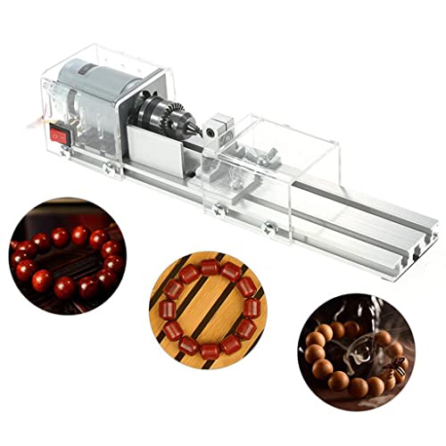 Image of Mini Lathe Beads Machine Wood Working DIY Rotary Tool for Grinding EU Clear