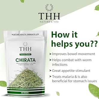 THH Kirayata Chirayata - 200gm | Natural and Organic Bitterstick Chirata | Pure Chiravata Herb | For Immunity Building and Stomach Problems | Bhunimba Herb Loose Leaves