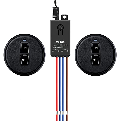 Meskliu Mini mando a distancia AC 110V/120V/220V/240V/10A Wireless RF Relais con alcance de 100 m para lámparas, luces LED, ventilador, puerta de garaje