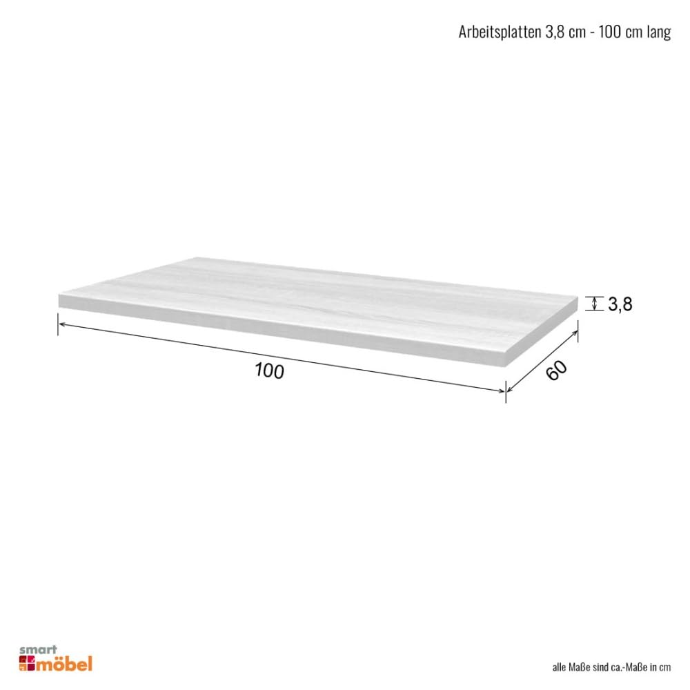 Arbeitsplatte 100 x 60 x 3,8 cm Sonoma Eiche Valencia/Neapel