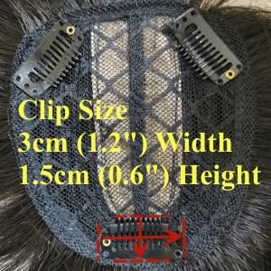 Miniatura 8 de Toppers invisibles de cabello humano de 12 pulgadas para mujer con flequillo de aire 3D flequillo de cabello lacio con parte media pelucas para