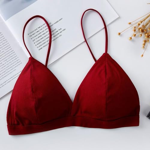 Young Lady's Girl's V Neck Triangle Cup Padded Bra Beauty Back Party Dress Bra Triangle Wireless Bralette2