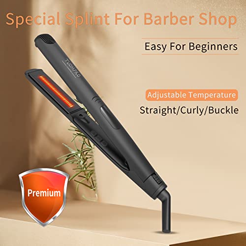 1 Inch Hair Straightener Flat Iron For Thin Hair Or Small Medium Thick Hair, Dual Voltage Hair Iron With Auto Shut-Off, Digital Hot Iron Has 9 Adjustable Temp For Hair Fast Straightening Sleek Types #TOP5