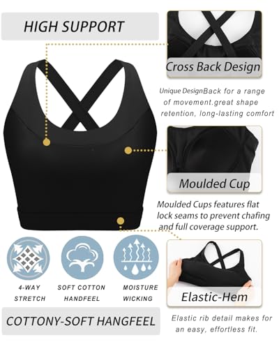 Image of RUNNING GIRL Sports Bra for Women, Molded Cup High Impact Sports Bras for Women with Sewn in Pads