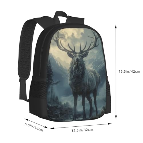 Elk in Snowy Meadow Backpacks for Men Women Daypack Travel Hiking Camping Work4
