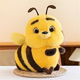 Ueiwffzo Honigbiene Kuscheltier, Niedliche Weiche Honigbiene Plüschtier Kinder, Plüsch Spielzeug Stofftier, Geschenk Zum Kindergeburtstag (25cm)