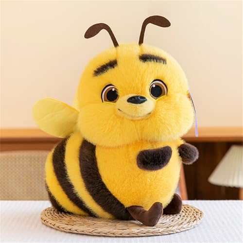 Ueiwffzo Honigbiene Kuscheltier, Niedliche Weiche Honigbiene Plüschtier Kinder, Plüsch Spielzeug Stofftier, Geschenk Zum Kindergeburtstag (25cm)