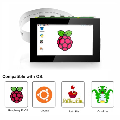Image of OSOYOO 3.5 Inch DSI Touchscreen for Raspberry Pi 5 4 3 2 CM3 CM4 - IPS capacitive Touch Display, 800x480 Resolution，Plug and Play, Compatible with Raspberry Pi OS, Ubuntu