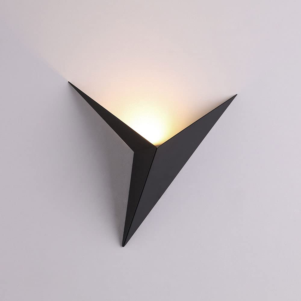 Applique Murale À LED 3W Applique en Métal Luminaire D'intérieur, Applique Murale Géométrique Moderne, Lampes Murales Uplighter pour Salon Balcon Escalier Chambre Lampes De Chevet