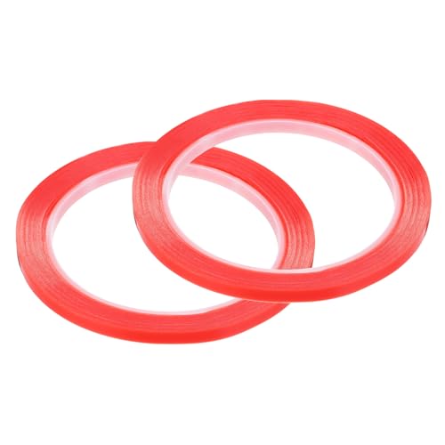 Image of MECCANIXITY 2Pcs 5mm x 10m Phone Repair Adhesive Tape LCD Screen Repair Sticker Double Sided for Cell Phone Tablet Laptop Clear Red