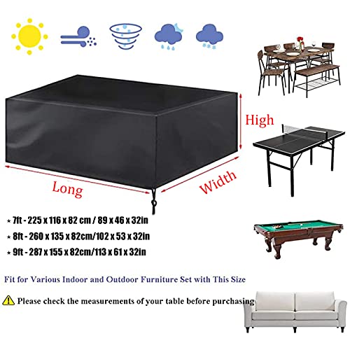 Housse de table de billard imperméable et bâche de protection extérieure anti-UV