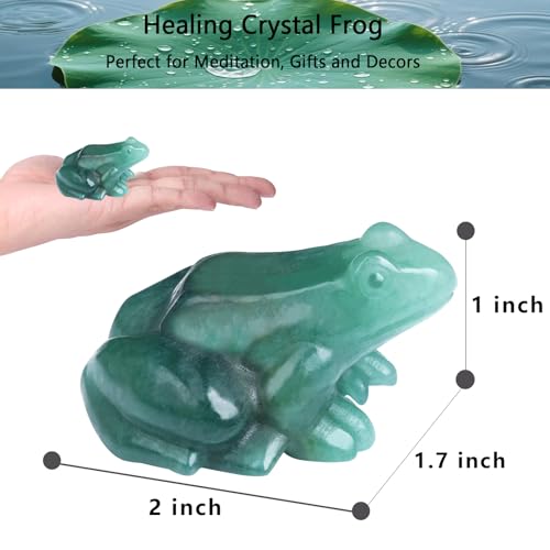 Figura de Rana de Cristal Natural Tallada 2 in miniatura 2