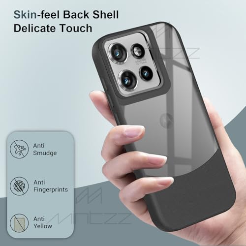 Image of MINTZZ Moto Edge 50 Back Cover, Leather Design, Protective Cover with Camera Lens Protection, Premium Grip & Slim Fit Durable, Edge 50 Case (Black, Moto Edge 50)