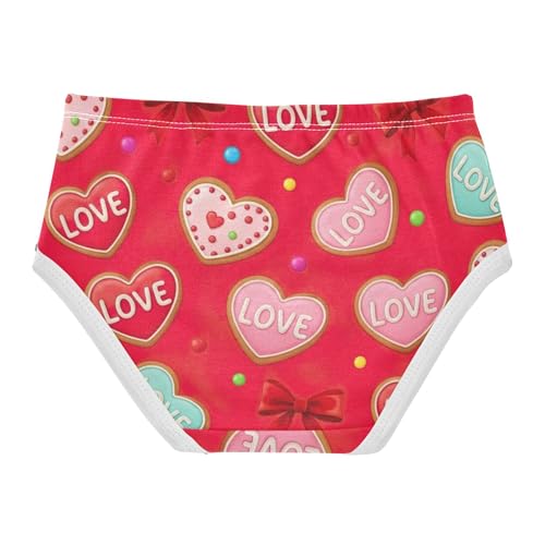 Colorful Heart Cookies Red Toddler Underwear Floral 2t Cotton Girl Panties Cute Bright Kids Briefs Undies2