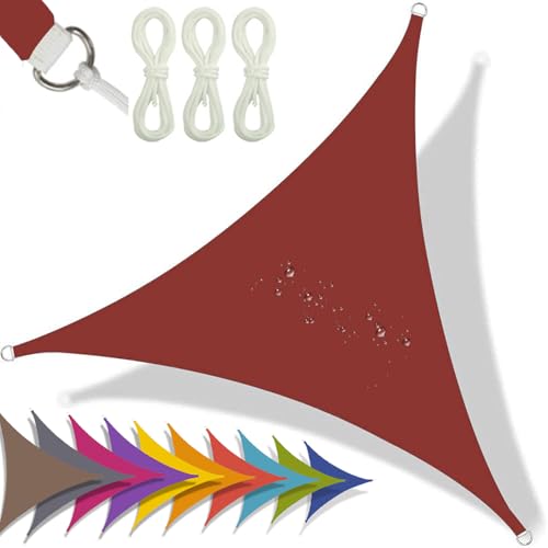SHENJIE Toldo triangular de 2 x 2 x 2 m, impermeable, 95 % de bloqueo UV, toldo de vela para jardín y patio al aire libre (rojo oxidado)