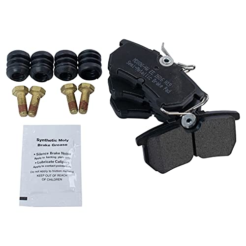 Image of TRQ Rear Brake Pad and Rotor Set Semi Metallic Solid Rotors