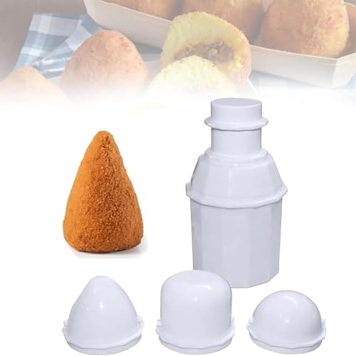 Set di stampi per palline di riso fai da te 3 in 1 multiuso arancini Maker a forma di sfera di riso, forma di onigiri, forma per palline di riso (cilindro, cono, rotondo)