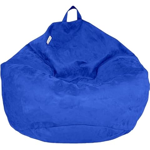 Delmach Bean Bag Chair Cover 3.5 ft (No Filler) | XL Stuffed Animal Storage | Double Stitched | Long Durable Zipper | Premium Microsuede Cover