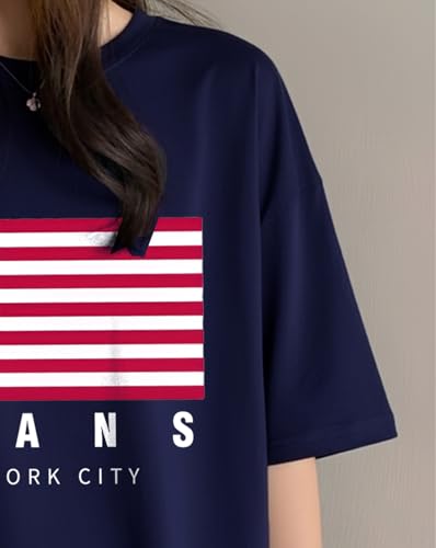 Image of AUSK Oversized Front Printed Loose Fit T-Shirt for Women || Tshirt for Girls