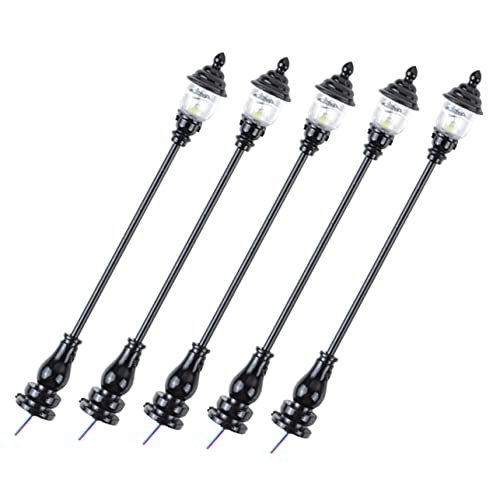 ORFOFE 5Pcs Decorative Miniature Street Lamps Chic Sand Table Light Decor for Mini House Landscape Park Lamp Models for Realistic Miniature Settings