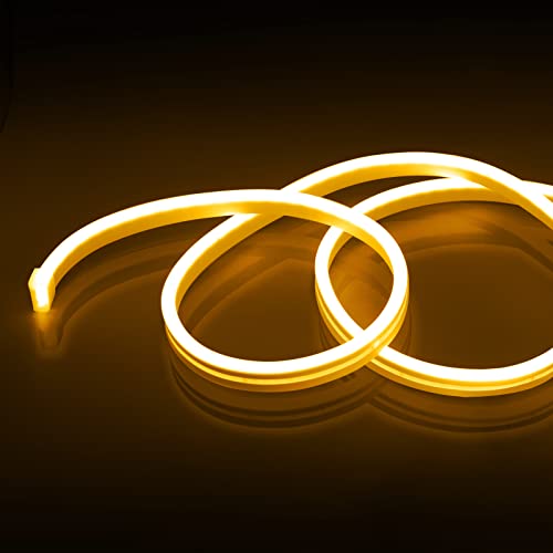 Phopollo Warm White Led Neon Strip Lights 16.4Ft/5 M, 600 Leds Waterproof Flexible Led Neon Lights For Indoors And Outdoors Décor, 24 Volts, No Adapter Included #TOP29