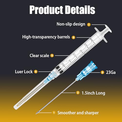 100Pack 3ml/cc with 23 G 1.5” Safety Individually Wrapped