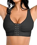 FeelinGirl BH Damen Ohne Bügel Mastektomie Push Up BH Große Brüste Starker Halt Alltags Brustprothesen Mit Frontverschluss Und Verstellbaren Trägern