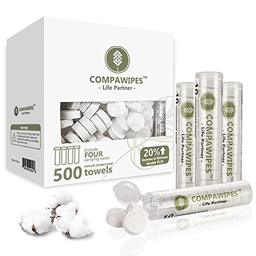 Toilet Paper Tablets Compressed Towels – Reusable Toilet Wipes Camping Toilet Paper Travel Wipes Coin Tissues Survival Toilet Paper (500)