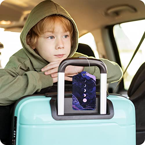 Image of Set of 2 Luggage Tag Suitcases Tag with Privacy Name Lable ID Card PU Leather Baggage Tags for Men Women Travel
