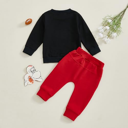 Toddler Baby Boy Football Outfit Game Day Sweatshirt Top and Pants Set 2Pcs Infant Fall Winter Clothes3