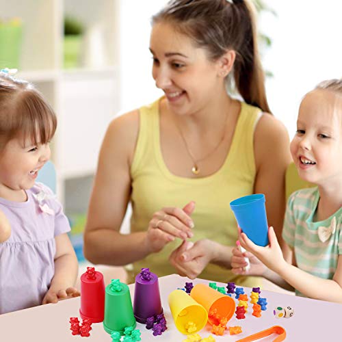 image for BBLIKE Counting Bears with Matching Sorting Cups | Rainbow Sorting and