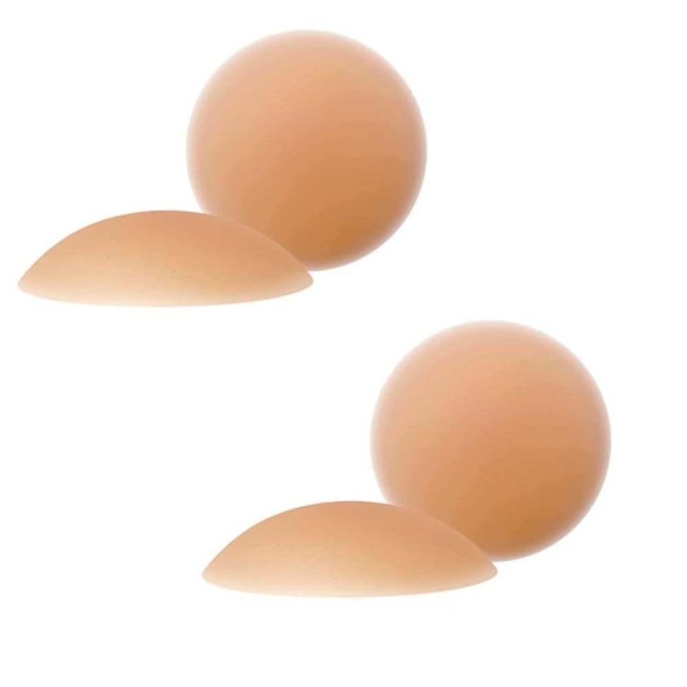 rushwak 2 Pair Nipple Covers Reusable Comfortable Invisible Adhesive Silicone Pasties for Women Silicone Nipple Cover Bra Pad Thin Silicone Nipple Cover Pasties Beige-picture-52