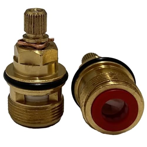 TC55 Mixer Tap Cartridge Replacement Tap Valves for Popular Franke Ascona 3308R Half Turn 7.8mm x 28 Spline 39.3mm Total Length Valve Ceramic Tap Spares Repair Reviver Kit Gland Hot and Cold