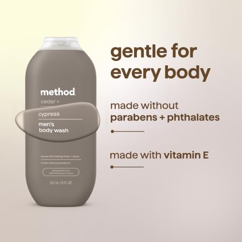 Image of method Men's Body Wash, Cedar + Cypress, 18 fl oz, 3 Pack