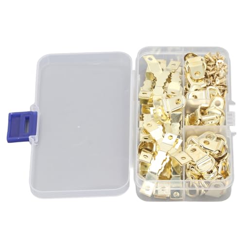 Image of 251 Pcs D Ring Picture Frame Hangers Firm Stable Photo Hanging Hardware Set with Serrated Hooks for Picture Frame Painting