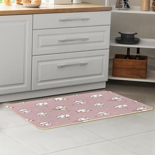 2 alfombrillas de cocina de panda graso rosa antideslizantes y lavables 7