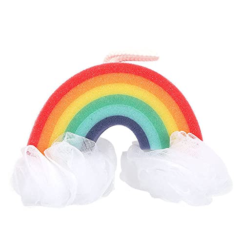 ボディスポンジ 垢すりスポンジ 可愛い 虹 泡立ち ボディスポンジ 毛穴清潔 体洗う 海綿 あかすり スポンジ