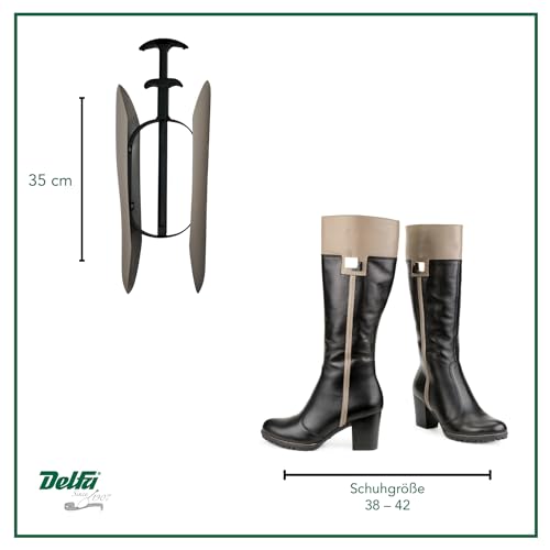 DELFA Stiefelformer 1 Paar - mit innovativem Sensomatic Federelement - Stiefelspanner - Länge 35 cm - Schaftformer