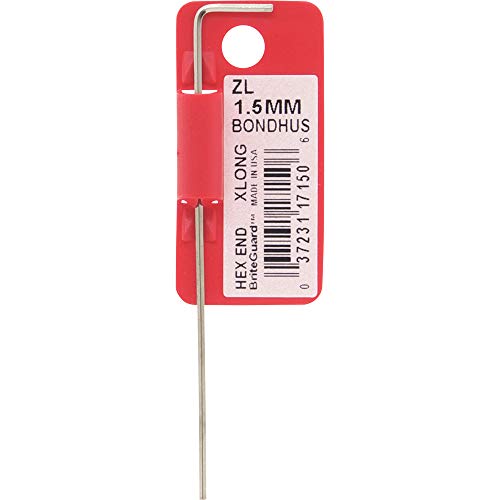 【国内正規品】BONDHUS(ボンダス) 六角L-レンチ エクストラロング 1.5mm [短手:15mm 長手:92mm] メッキ加工 ZL1.5MM No.17150