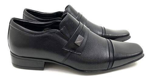 SAPATO SOCIAL AIR FERGUS JOTA PE PELICA CARNEIRO BICO QUADRADO PRETO MASCULINO