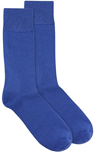 1 Pair of Antonio Ricci Solid ROYAL BLUE Color Men's COTTON Dress SOCKS