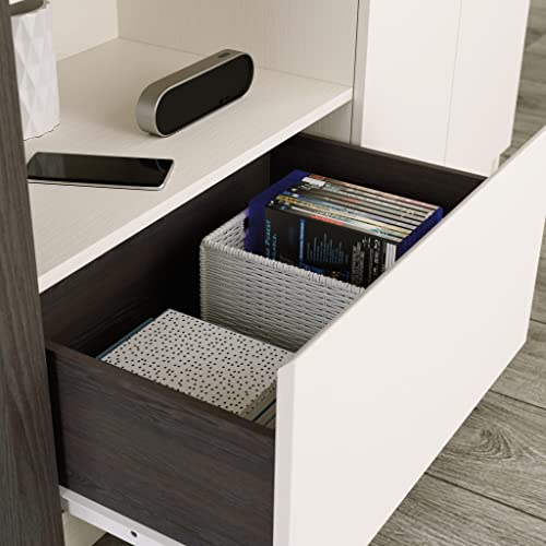 Sauder Hudson Court Tv Stand With Storage, L: 47.48" X W: 15.51" X H: 30.0", Charcoal Ash Finish #TOP7