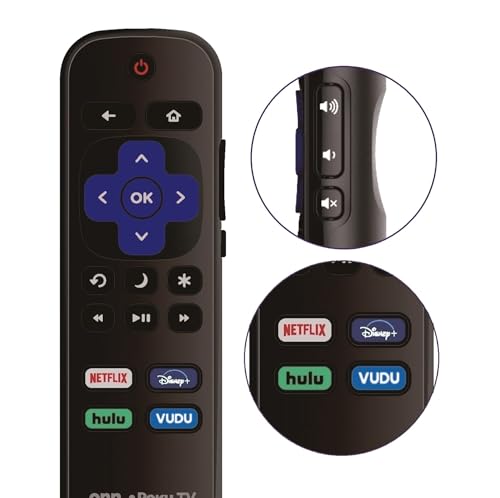 Image of OEM Replacement Remote Control Compatible with All ONN. Roku Smart 4K Ultra TVs【Only Works with Onn. Roku TV, Not for Stick and Box】 (Netflix /Disney Plus /Hulu /Vudu)