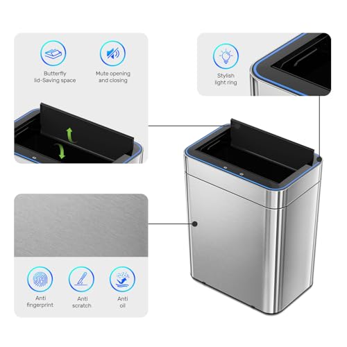 Caneca de Basura Touchless Rectangular 50 Litros Acero Inoxidable miniatura 6