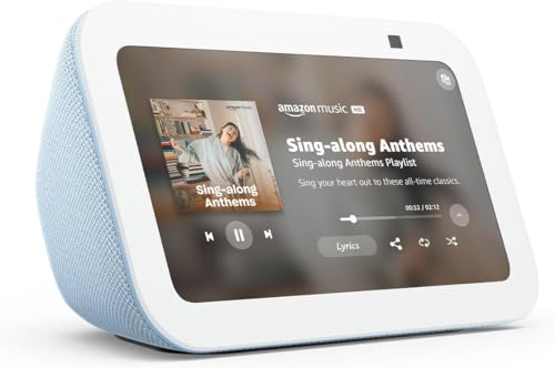 Amazon Echo Show 5 (newest model), Smart display with Alexa+ Early Access, 2x the bass and clearer sound, Cloud Blue